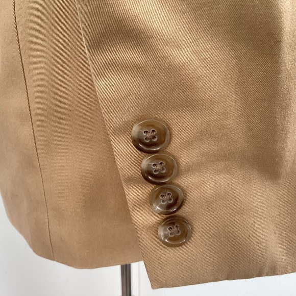 J Crew Crespi Italian Woven Cotton Chino Tan / Camel Two Button Jacket 36 R - Picture 10 of 15